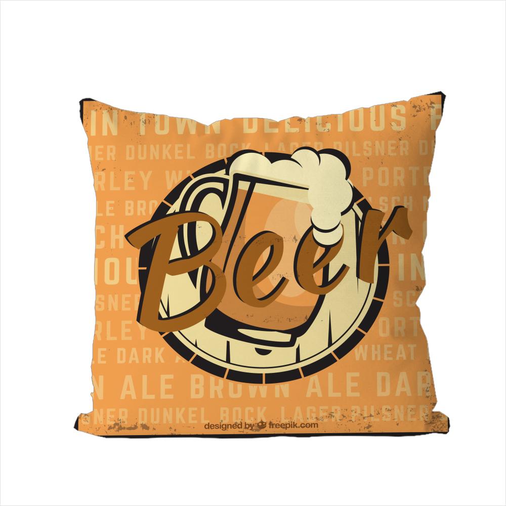 Beer Wine Retro Style Pillow Case For Car Sofa Decorative Home Doublesided Print Plush Square Throw Pillow Cushion Cover