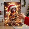 Cartoon Monkey Decor Christmas Advent Calendar 24 Days Countdown Calendar with 2D Acrylic Tree Decoration Ornament Funny Animal Xmas Hanging