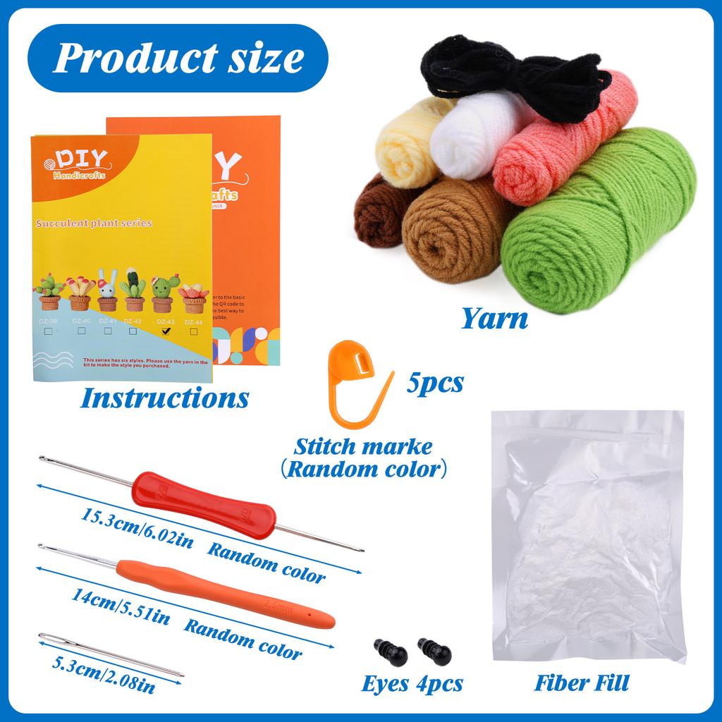 Beginners Crochet Kits, Crochet Potted Plant Kits, with Yarn, Crochet Hooks, Instructions DIY Crochet Craft Starter Kits