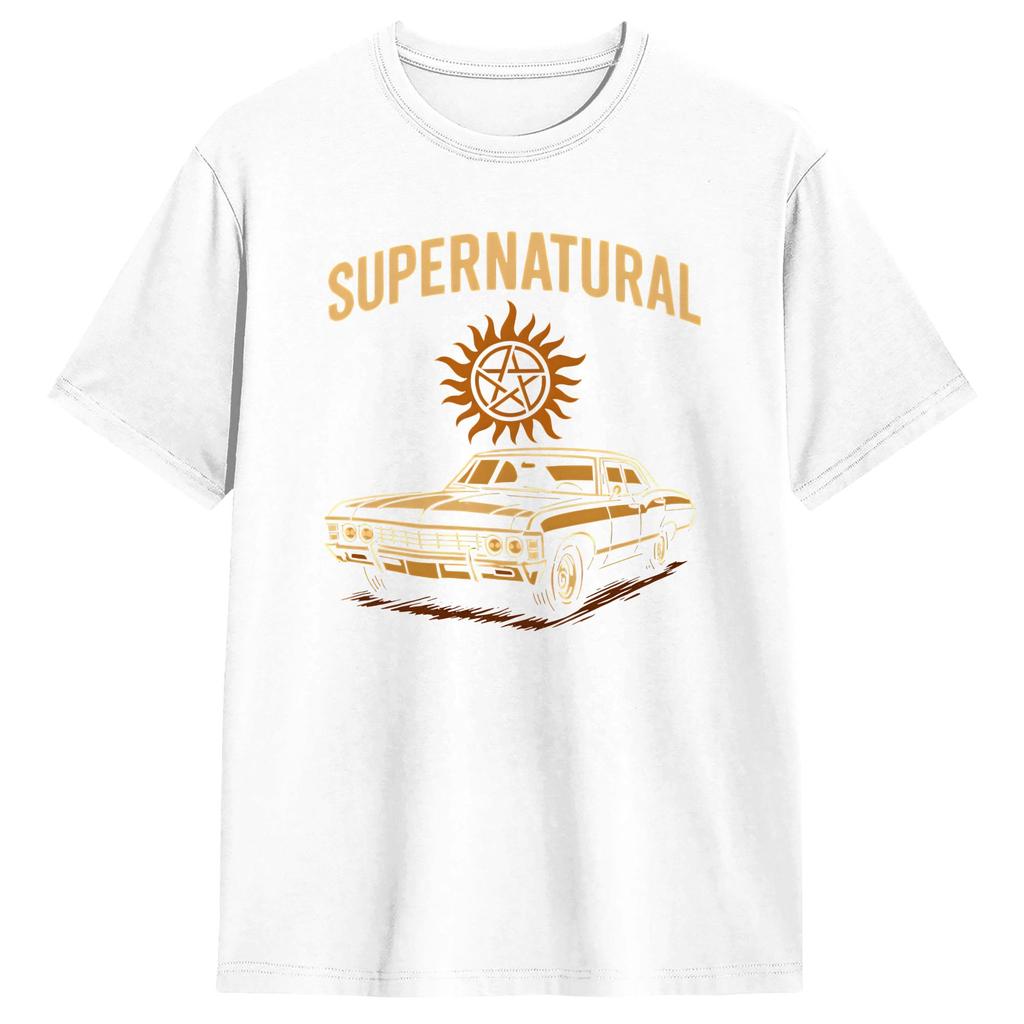 Impala Supernatural115 Carry On The Winchester Way T Shirt Unisex Cotton Unique TShirts O Neck Tees Short Sleeve Clothes Gift