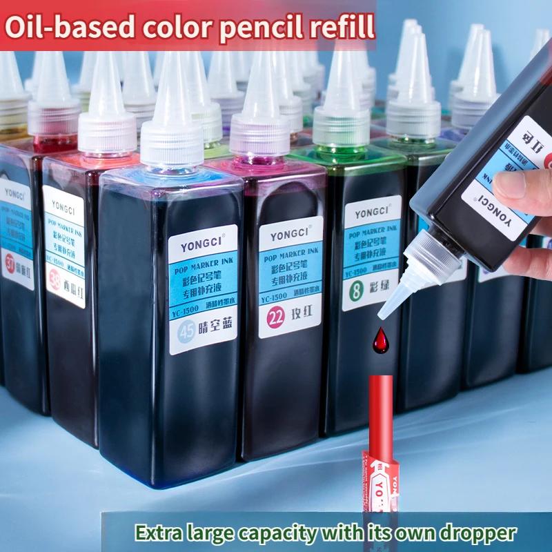 Ölbasierte Marker-Tinte 48 Farben Große Kapazität 250ml Marker POP Poster Stift Nachfüllungen Schnelltrocknend Künstlerbedarf Nicht Radierbar