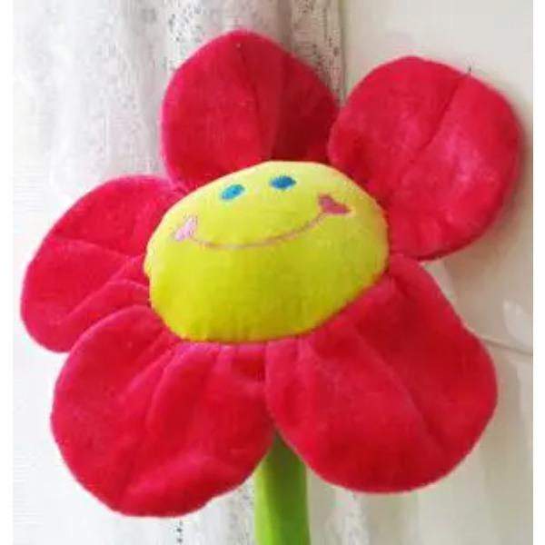 Cartoon Household Toys Multifunctional Smile Sunflowers Plush Plants Baby Bed Decoration Room Decoration Curtain Buckle Gift