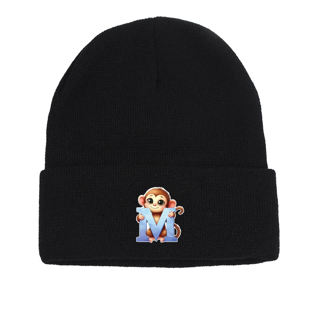 1pc, Alphabet A To Z and Animals Print Knitted Cap Beanie, 260 Knit Hats To Choose, for Men And Women