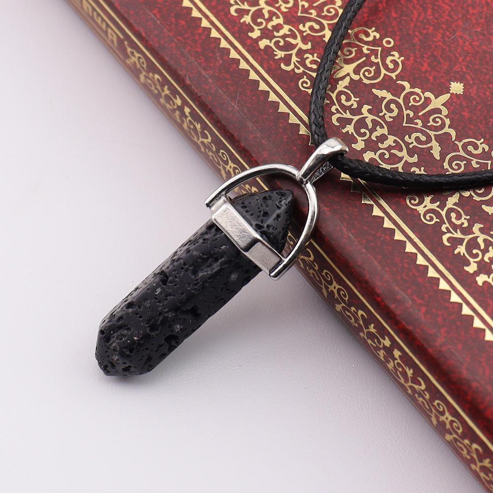 Handmade Amethyst & Rose Quartz Hexagonal Pendant Necklace N760