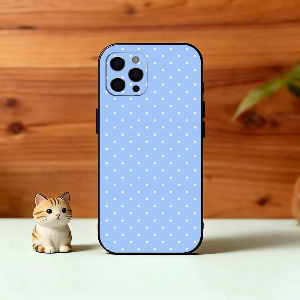Klassische Polka Dot Handyhülle Für iPhone 17,16,15,14,13,12,11 Plus,Pro Max,XS,Weiche Silikon Schwarz Hülle