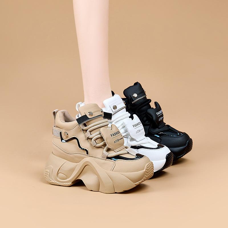 European Station Dad Shoes Women's 2025 Autumn and Winter New Models Show Small Feet and Increase Height Thick-soled Casual Versatile Sports Women's
