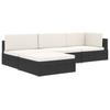 Modular Footstool 1 Pc + Cushions Poly Rattan Black