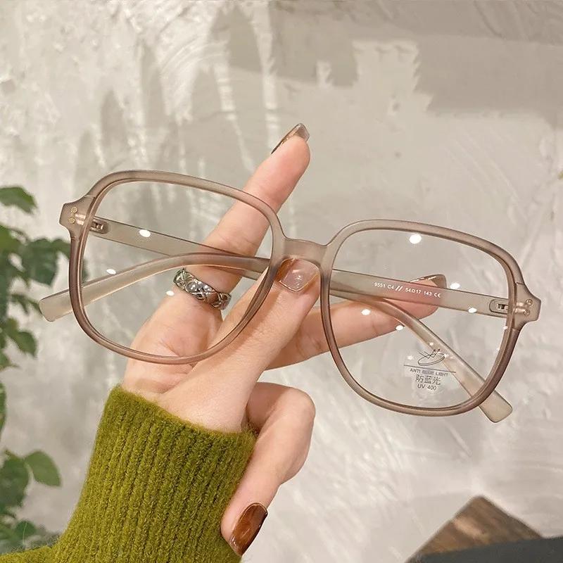 Women's Myopia Glasses Unisex Oversized Frame Nearsighted Glasses Ladies Retro Blue Light Blocking Eyeglasses Diopter 0 TO -4.0