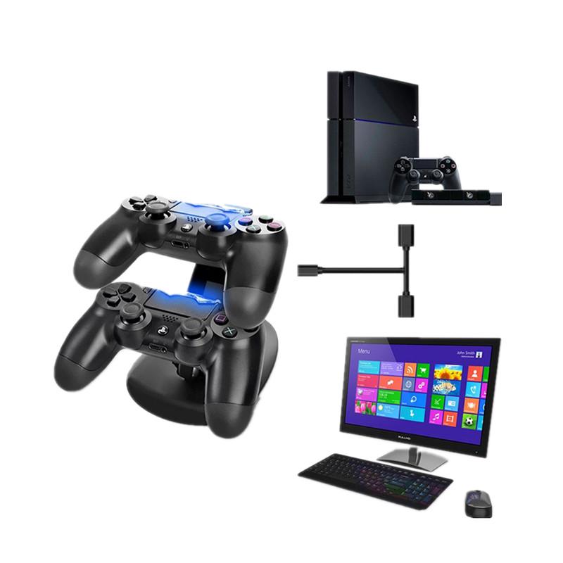 Controller Charger Stand With Led Indicator Dual Usb Charging Docking Station Compatible For PS4 Pro/PS4