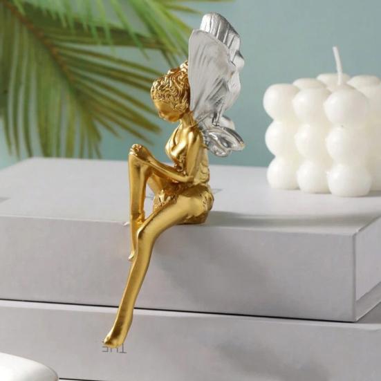 Decorative Ornament, Flower Fairy Design Small Decorative Sculpture, Home Living Room Bedroom Office Table Decoration