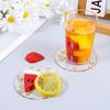 3 Pcs Gold Foil Acrylic Cup Coasters, Foil Modern Cup Drink Mat Clear Acrylic Bar Coaster Round Foils Drink Coaster Gold Placemats for Table