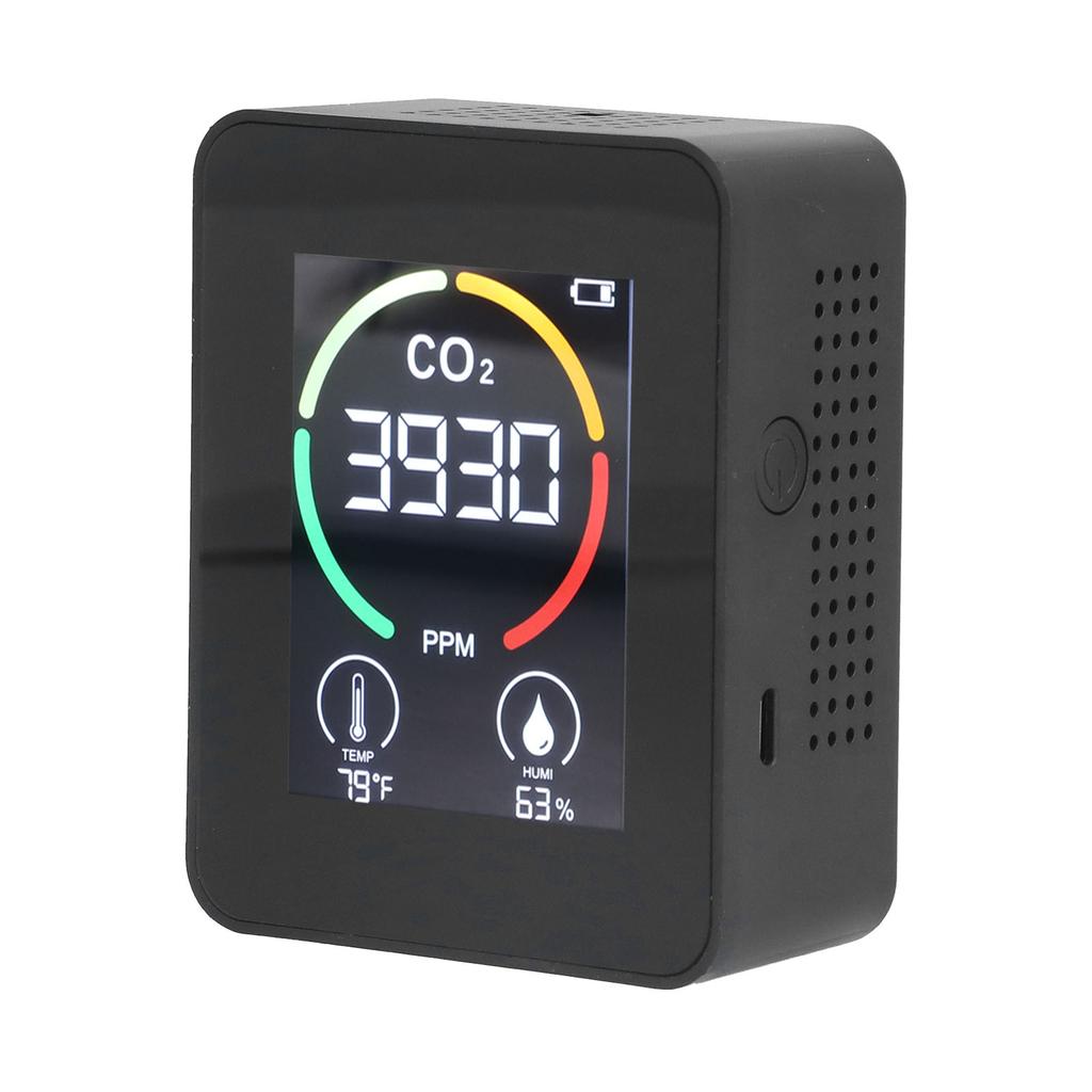 Air Quality Monitor 3 In 1 Intelligent Color Screen Portable Carbon Dioxide Detector for Home Use