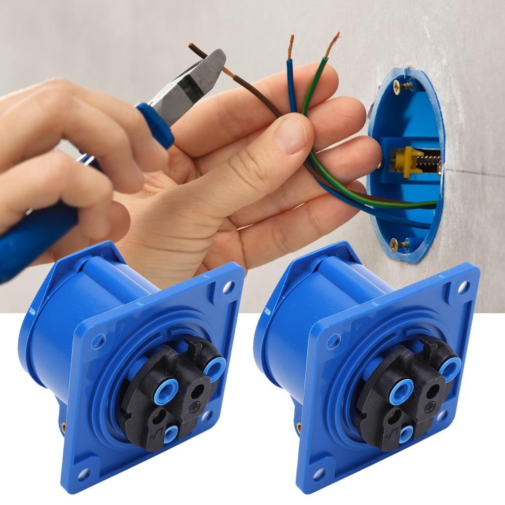 2 buc priză industrială monofazată, 3 pini, rezistentă la explozie, impermeabilă, 16 A, 3 găuri, 220250 V