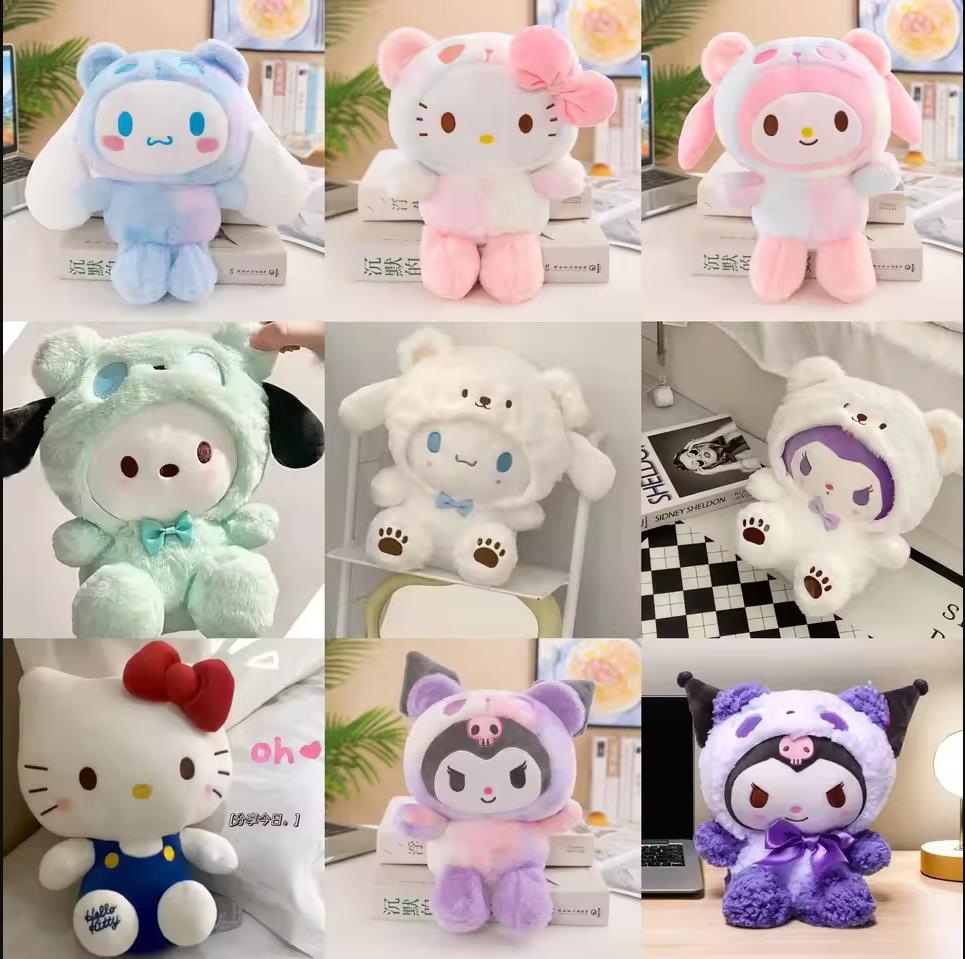 12 Style *1pc Sanrio Heart Hellokitty Kuromi Cinnamoroll Pillow KT Plush Toy Girls Soft Stuffed Animal Toys Stuff Doll Gifts