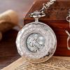Retro Bronze Steampunk Men Mechanical Hand-wind Pocket Watch Hollow Roman Dial Skeleton Clock Waist Chain Pocket Watch Gift