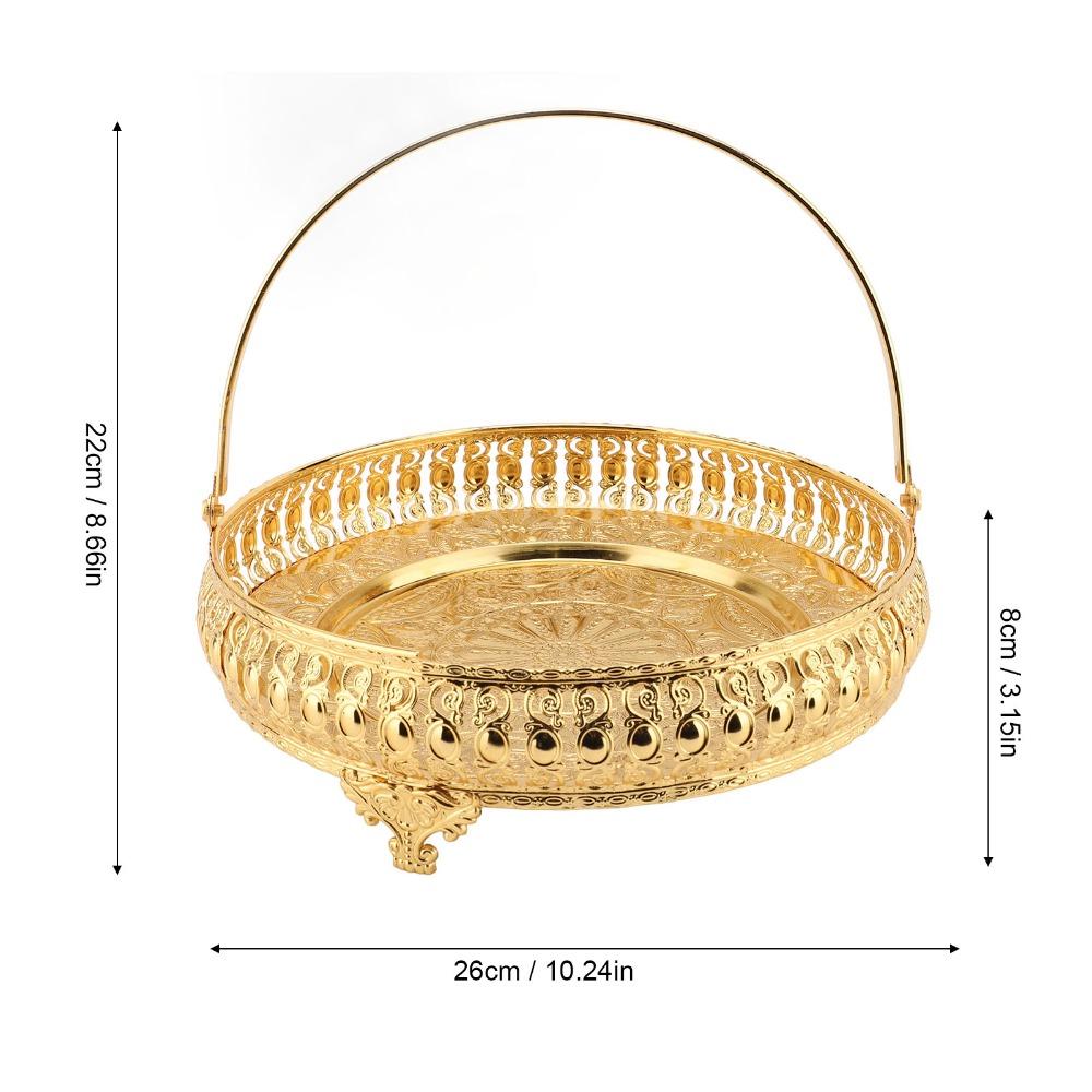 Alloy Dessert Plate Round Cake Plate Platters Fruit Tray Living Room