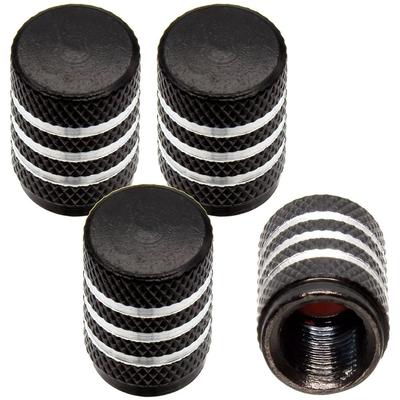 Negus Valve Cap, Car, Aluminum Alloy, Set of 4, Black