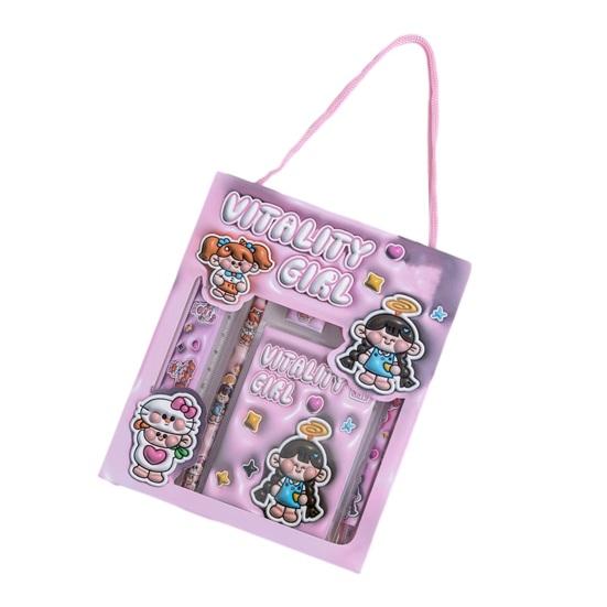

6Pcs School Supply Gift Set with Cartoon Box Elementary Student Stationery Kit for Back to School Kid Learning Essentials Birthday Holiday Present A