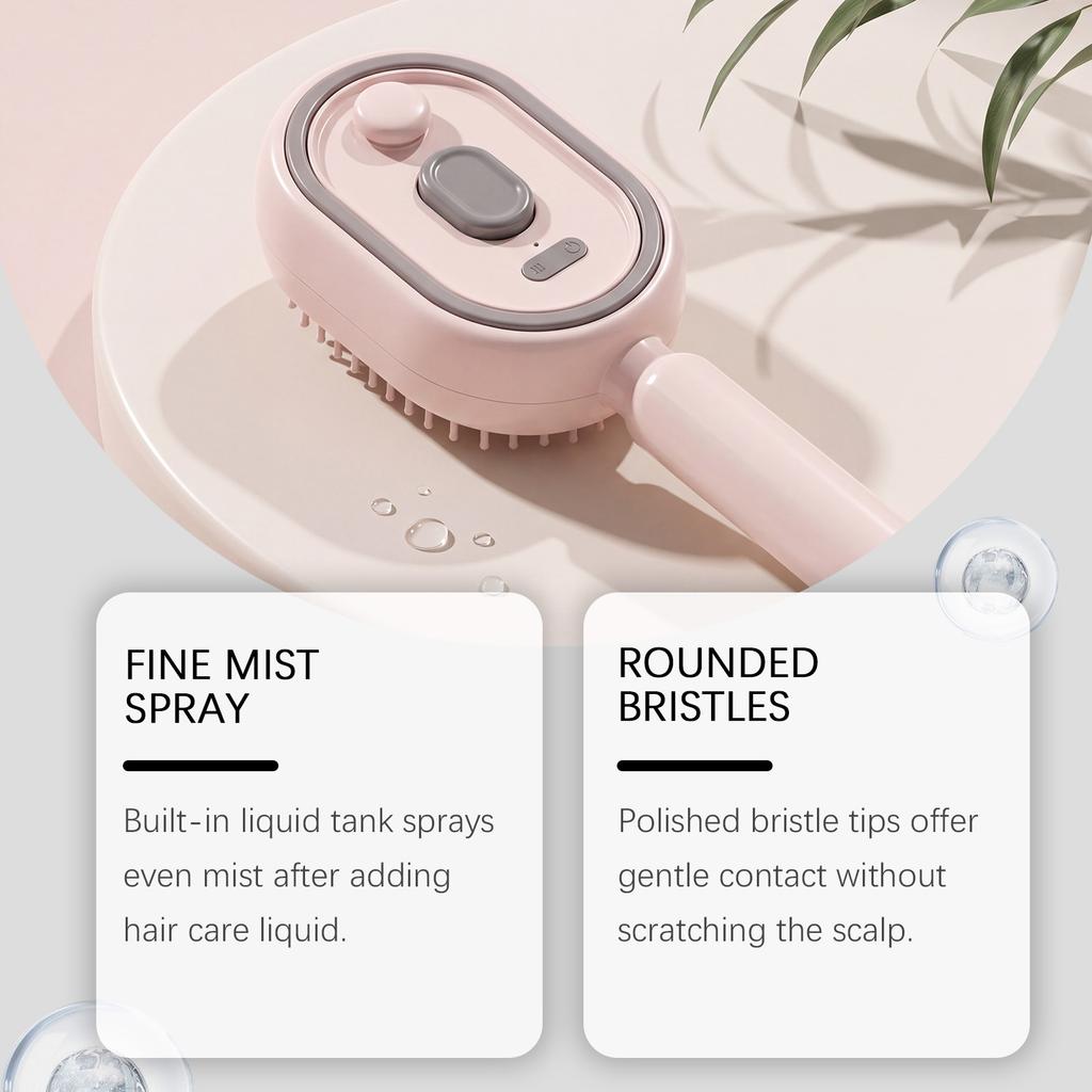 Xorita Electric Spray Airbag Massage Comb Pink Massage Scalp and Hair Roots To Moisturize and Soften Hair, Hair Care Massage Comb