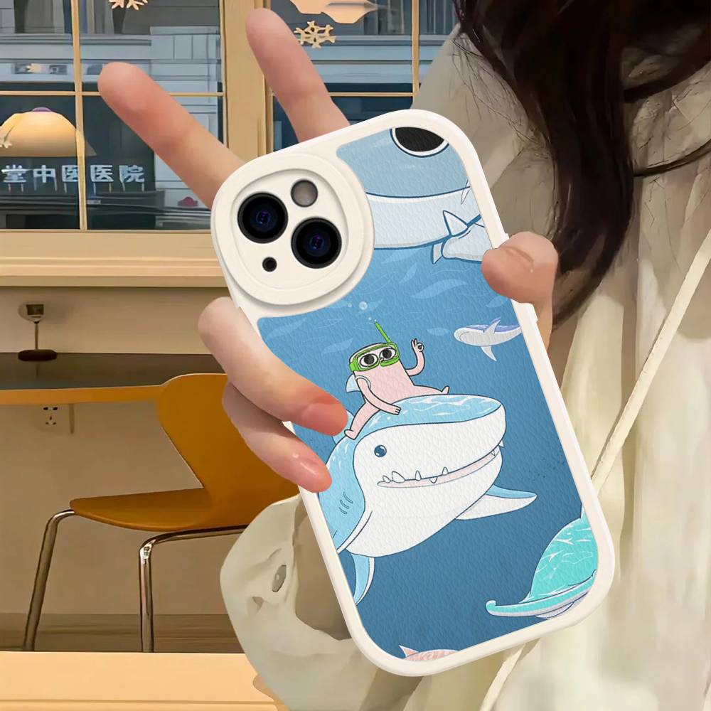 Ketnipz Cartoon Leather Phone Case For IPhone 16 15 14 13 12 11 Pro Max Plus Cover