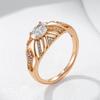 Luxury Shiny Oval Natural Zirconia Ethnic Bride Ring For Women  Rose Gold Color Wedding Accessories Daily Fine Jewelry
