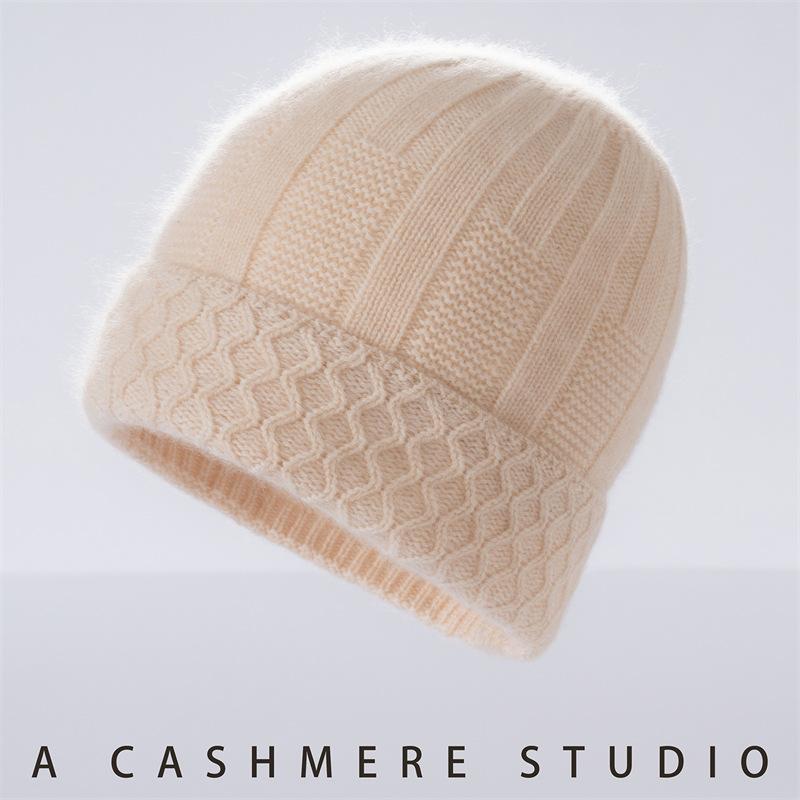 Autumn and Winter Thickened Cashmere Hat Women's Cashmere Hat Knitted Hat Pullover Headgear Pile Hat Cold Hat
