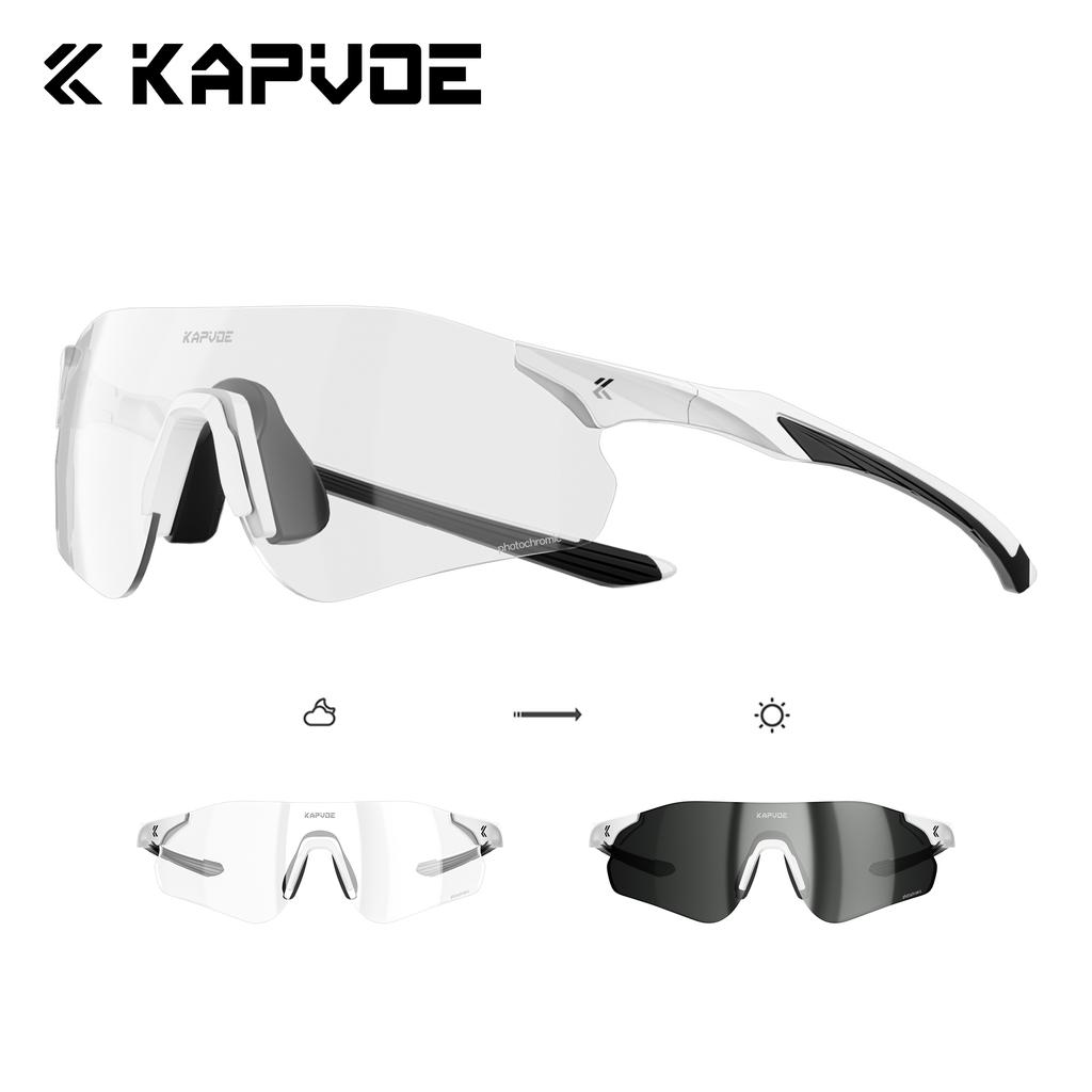 Kapvoe Photochromic Running Sunglasses Women Men Cycling Glasses Bike Glasses UV400 Bike Eyewear MTB Sports Bicycle Goggles 2026