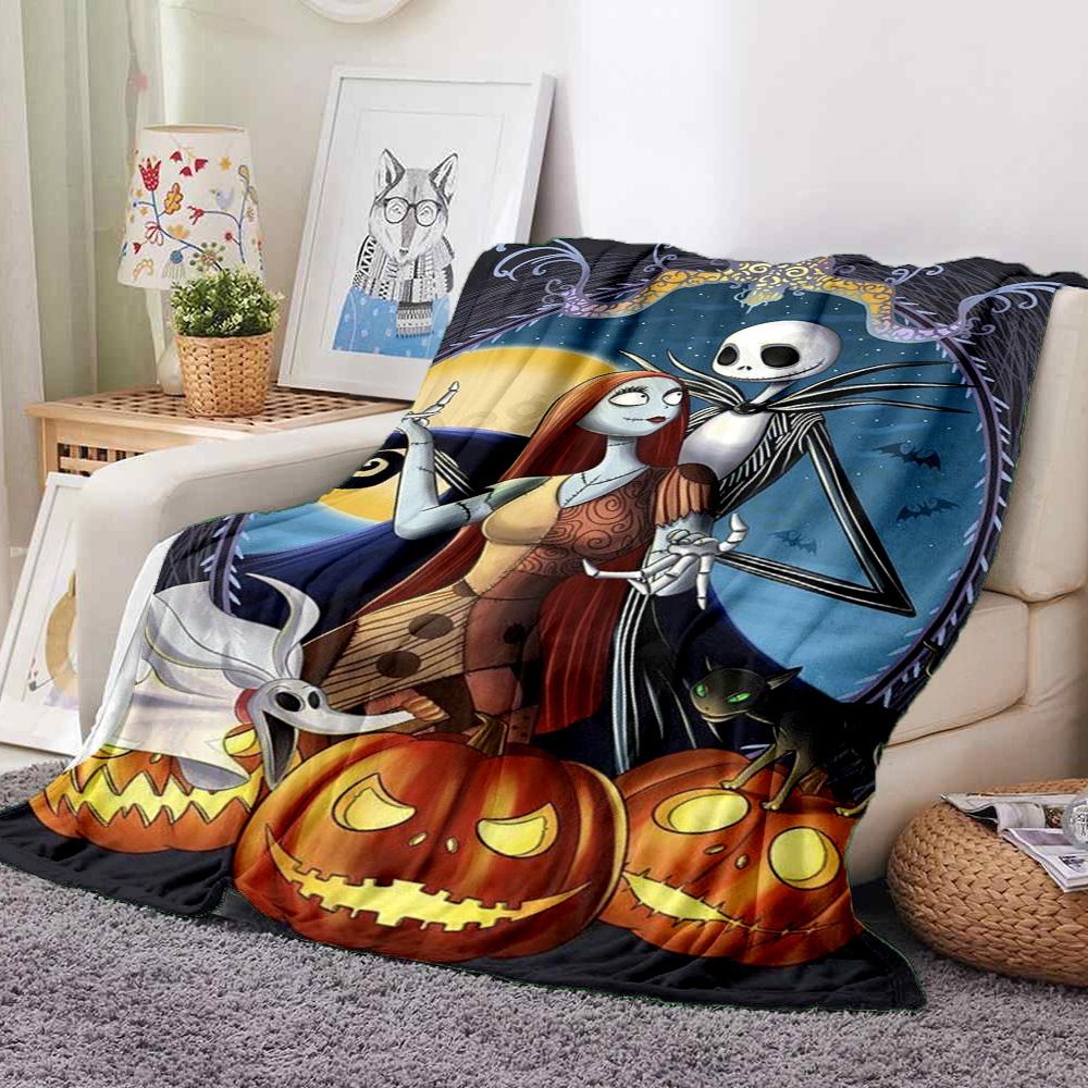 Nightmare Before Christmas Flannel Blanket Throw Blanket Soft Warm Sofa Bed Camping Home Decor Unique Christmas Gift C9211552
