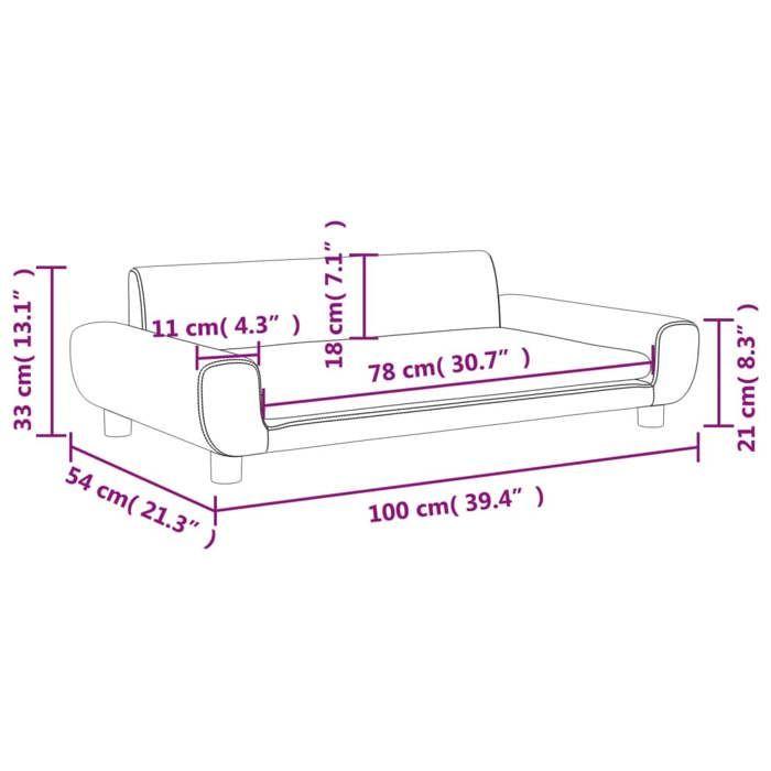 VidaXL Canapé pour enfants gris clair 100x54x33 cm velours, mini canapé, mini canapé-chaise, mini canapé pour enfants, 3196380