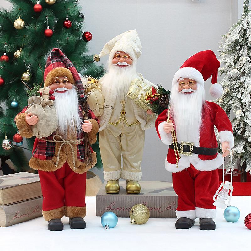 Christmas Display Standing Santa Claus Figurine Doll For Home Decoration Window