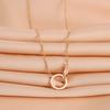 Korean Style Double Ring Full Diamond Titanium Steel Necklace Women Clavicle Chain