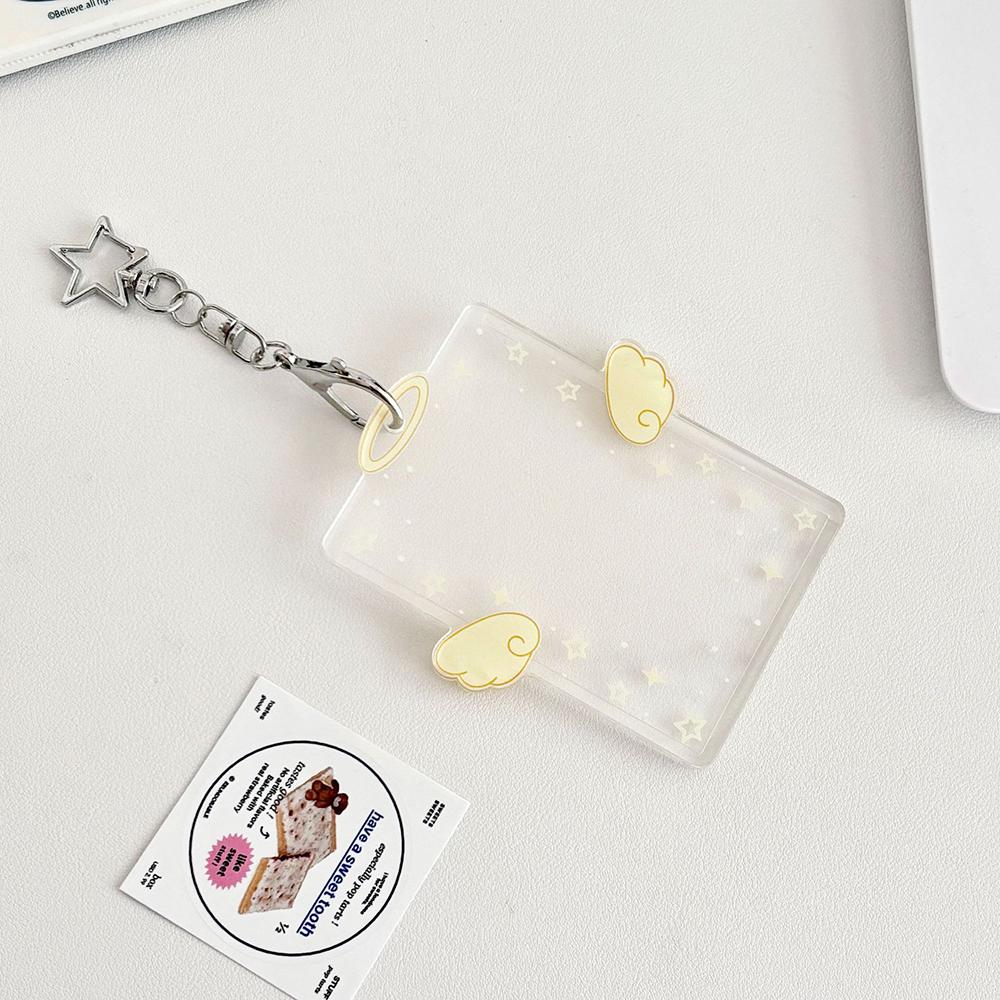 Angel Wings Card Holder K-POP Idol Album Postcard Organizer Clear Acrylic Badge ID Card Holder K-pop Album Binder Photo Frame