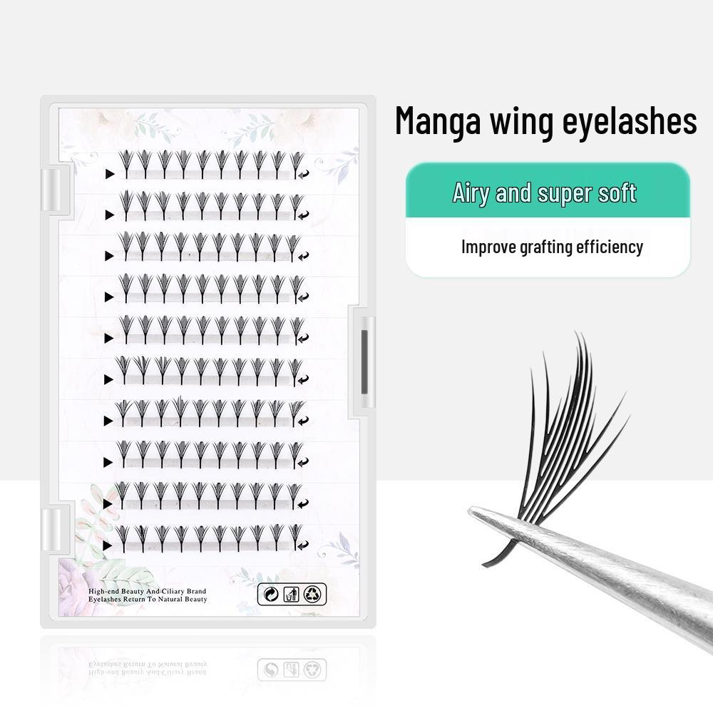 

Manga Wing Grafting Eyelashes - Quick Application, No Rooting or Raincoat Needed 13 mm