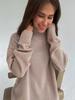 Turtleneck Knitted Sweater Women's Autumn and Winter Thickened Solid Color Loose Long-sleeved Pullover Sweater Women's Hot Words