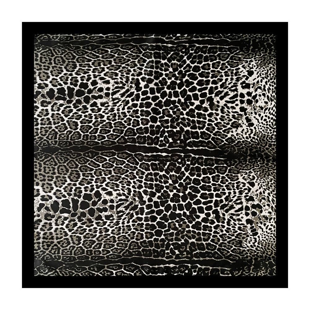Headscarf, Faux Silk Satin Square Scarf, Leopard-print Scarf, 90cm Large Scarf