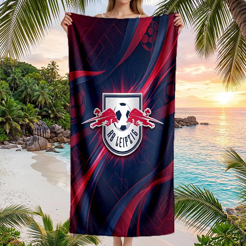 RB Leipzig Asciugamano da Spiaggia Calcio Microfibra Morbida Asciugamano Estivo Asciugatura Rapida Assorbente per Spiaggia Piscina Viaggio