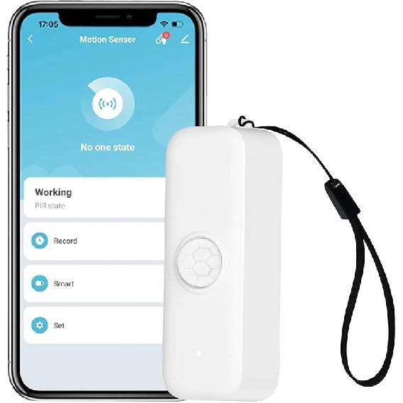 WiFi Smart Motion Sensor: Wireless PIR Motion Detector for Home Security, Infrared Motion Sensor with App Notification Alert, Support Voice Command 1-Pack