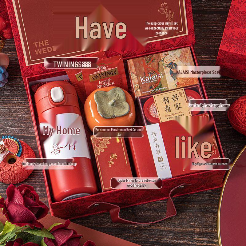 Freudiges Hochzeitsgastgeschenk-Set: Elegante Handtaschen-Geschenkbox für Brautjungfern und weibliche Gäste