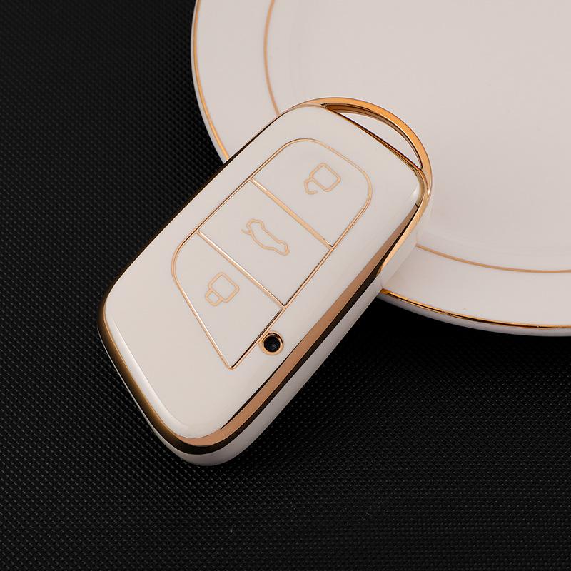 Chery Tiggo 5x/7/8 Key Case - High-End Gold Edge Shell for Men & Women