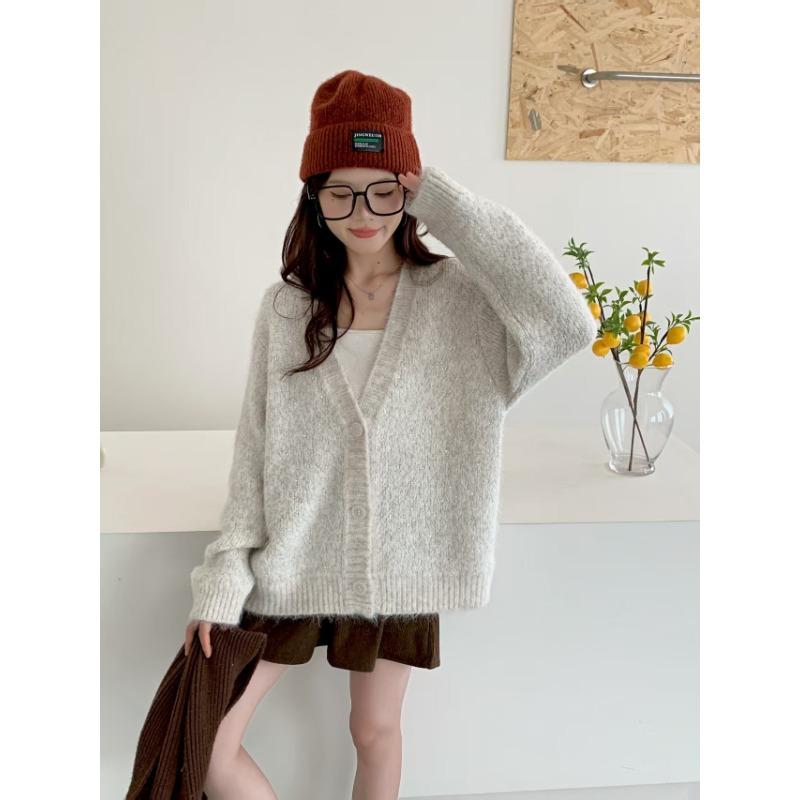 

Нежный ветер вязаный кардиган топ женская одежда осень и зима новый ленивый ветер свободный универсальный свитер куртка One size