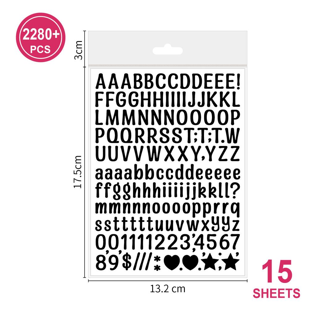 0.5-inch English Letter Sticker Ins Wind Small Size Waterproof Card Decorative Digital Letter Hand Account Sticker