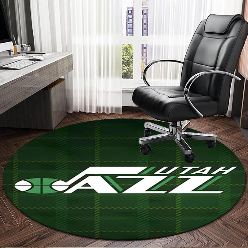 Jazz Basketball Team Round Rug for Livingroom,Bedroom, Palyroom, Chair Rug, Area rug, Circle Carpet, Large Size Fan Christmas gift
