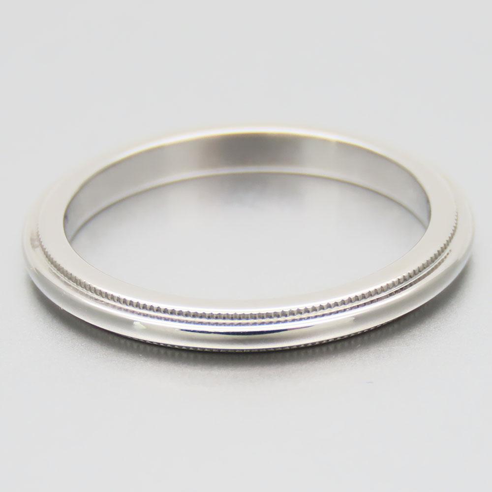 Used TIFFANY&Co. Ring Milgrain EU#46 Pt950Platinum 2.9g Platinum Jewelry