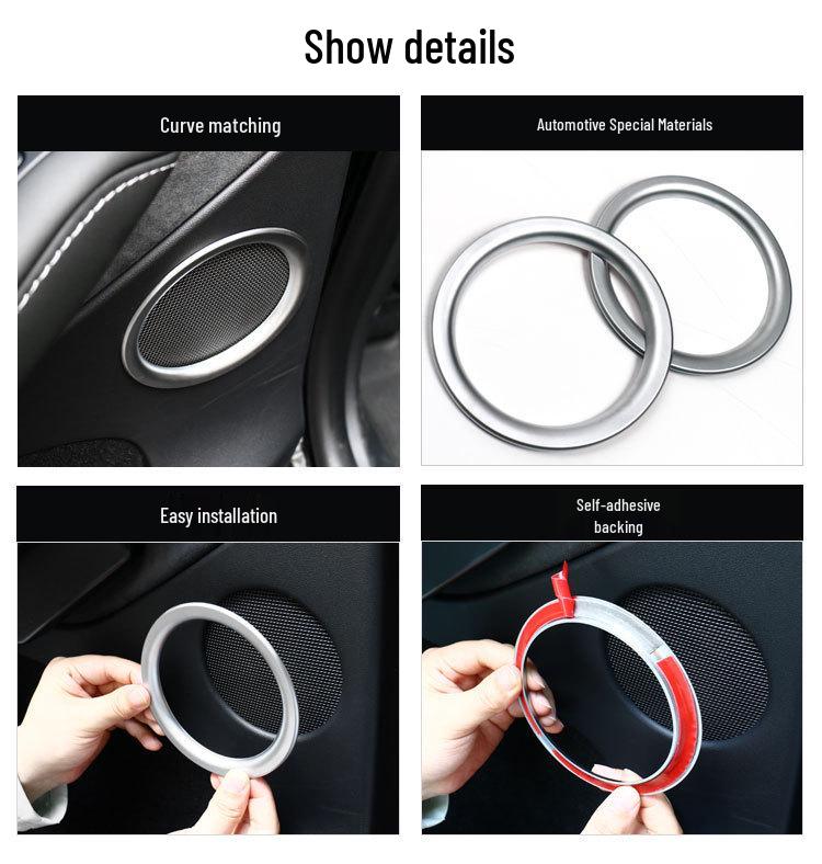 21 New Tesla Model Y Door Speaker Ring Sticker - Audio Frame Decoration & Modification Accessory