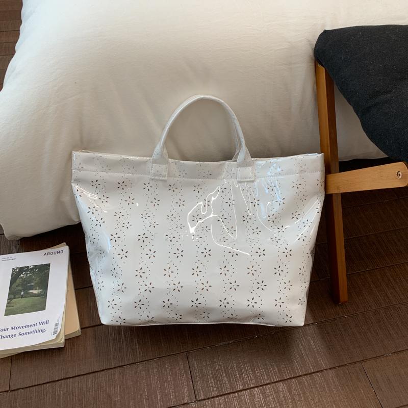 Large Capacity Transparent PVC Waterproof Tote Bag Women Commuter Handbag