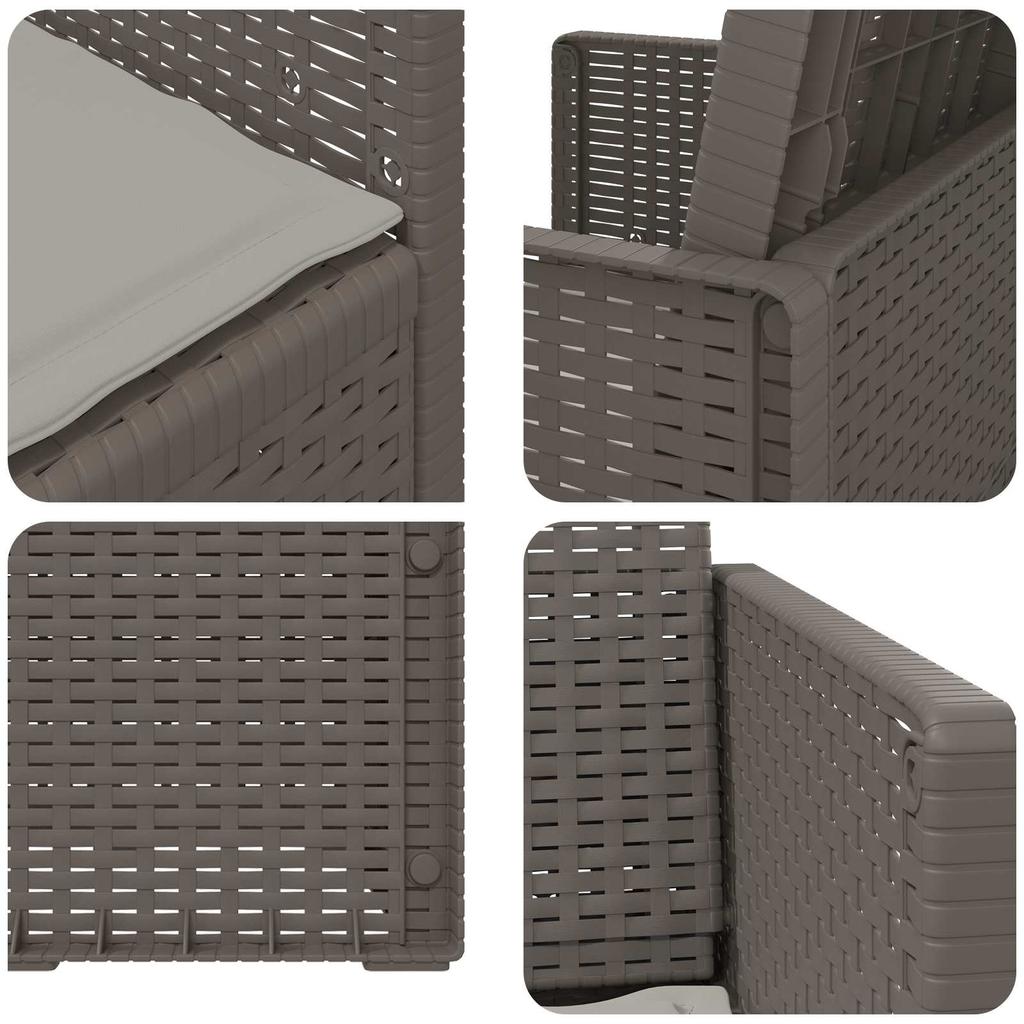 Garden Dining Chairs 2 pcs Light Grey PP