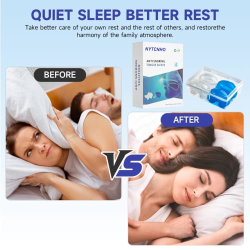 Essoy Anti-Snoring Tongue Mouthpiece, Prevents Snoring, Prevents Mouth Breathing, Improves Snoring, Tongue Stabilizer, Sleep Aid, Reusable, Unisex, Se