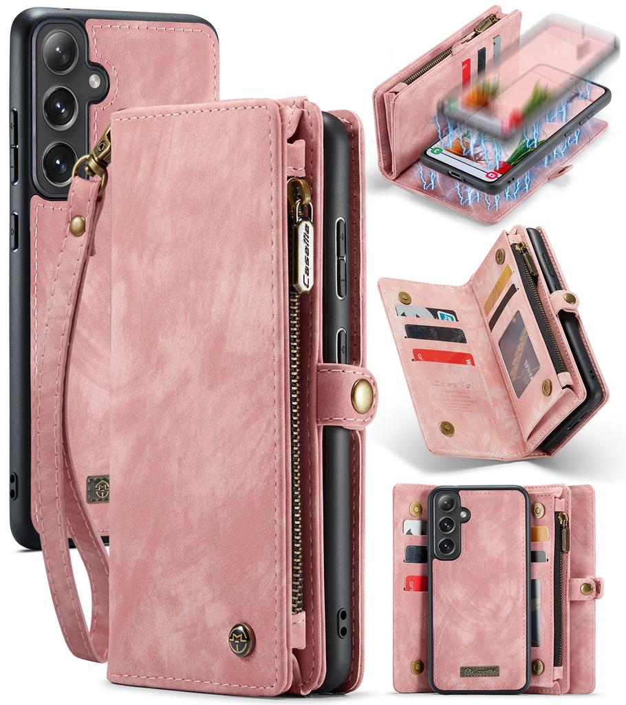 Чехлы для телефона Samsung Galaxy S24 CASEME Кожаный чехол со съемным кошельком и ремешком