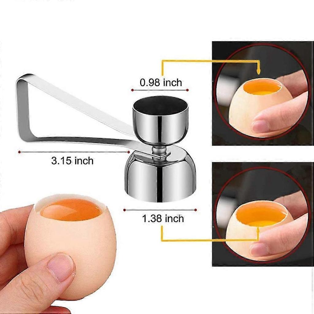 Egg Shell Opener Egg Topper Cutter, Stainless Steel Egg Cracker Separator for Raw, Soft or Hard Boi - GXCC