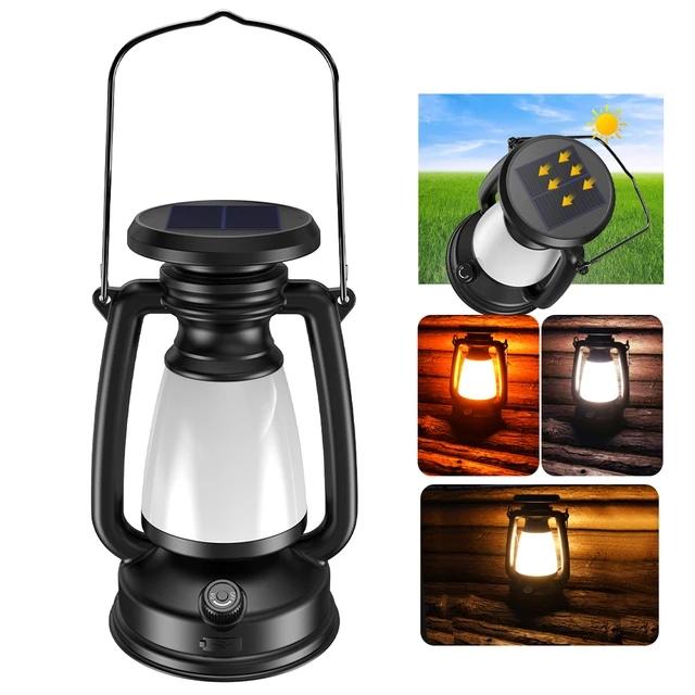 Portable Solar Camping Lamp USB Rechargeable Hanging Tent Lantern Stepless Dimming Of Cold And Warm Light Camping Lamp